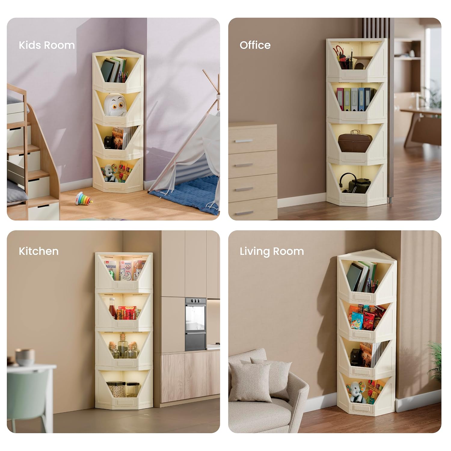 Foldable Corner Storage Cupboard