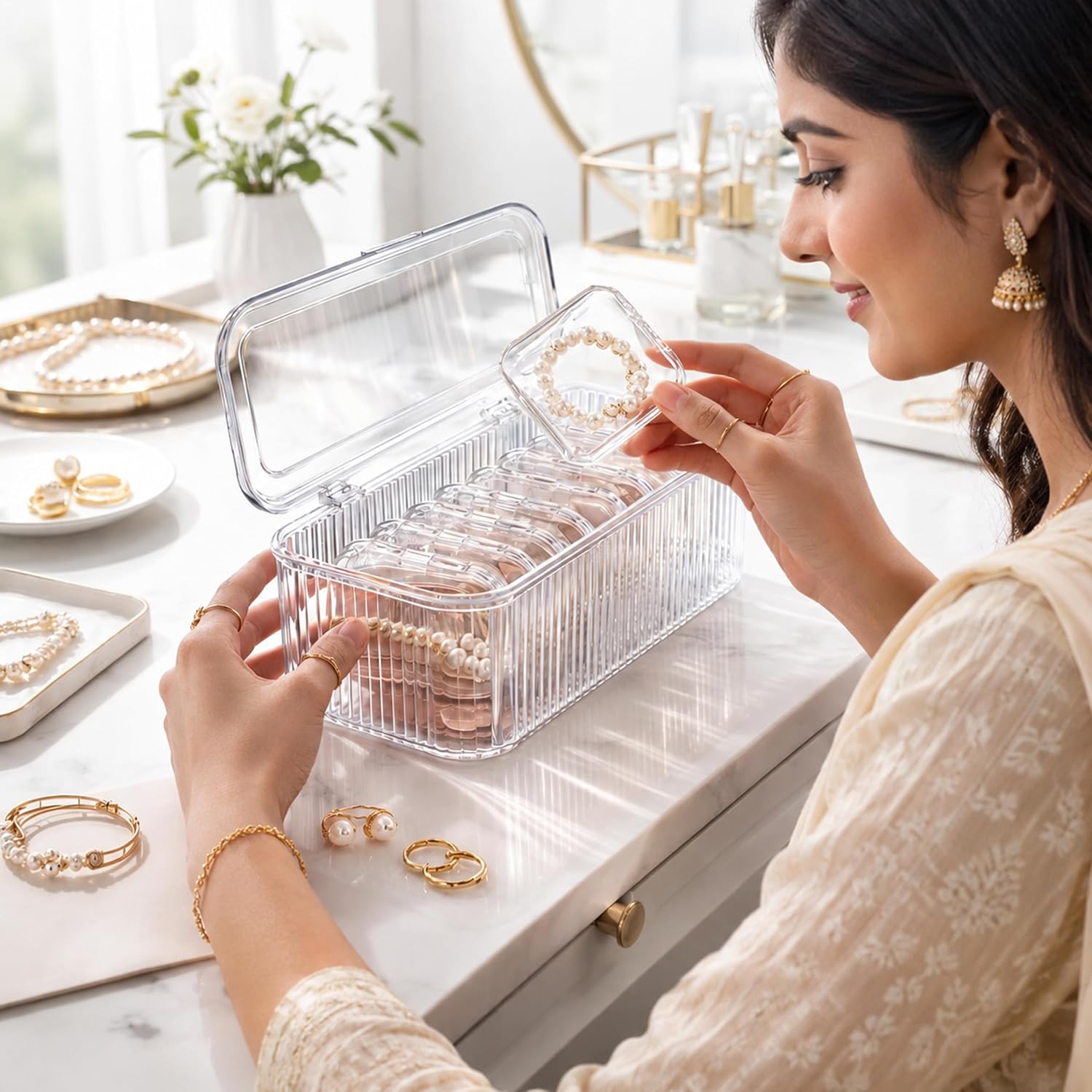 Acrylic Jewellery Organizer Box Set