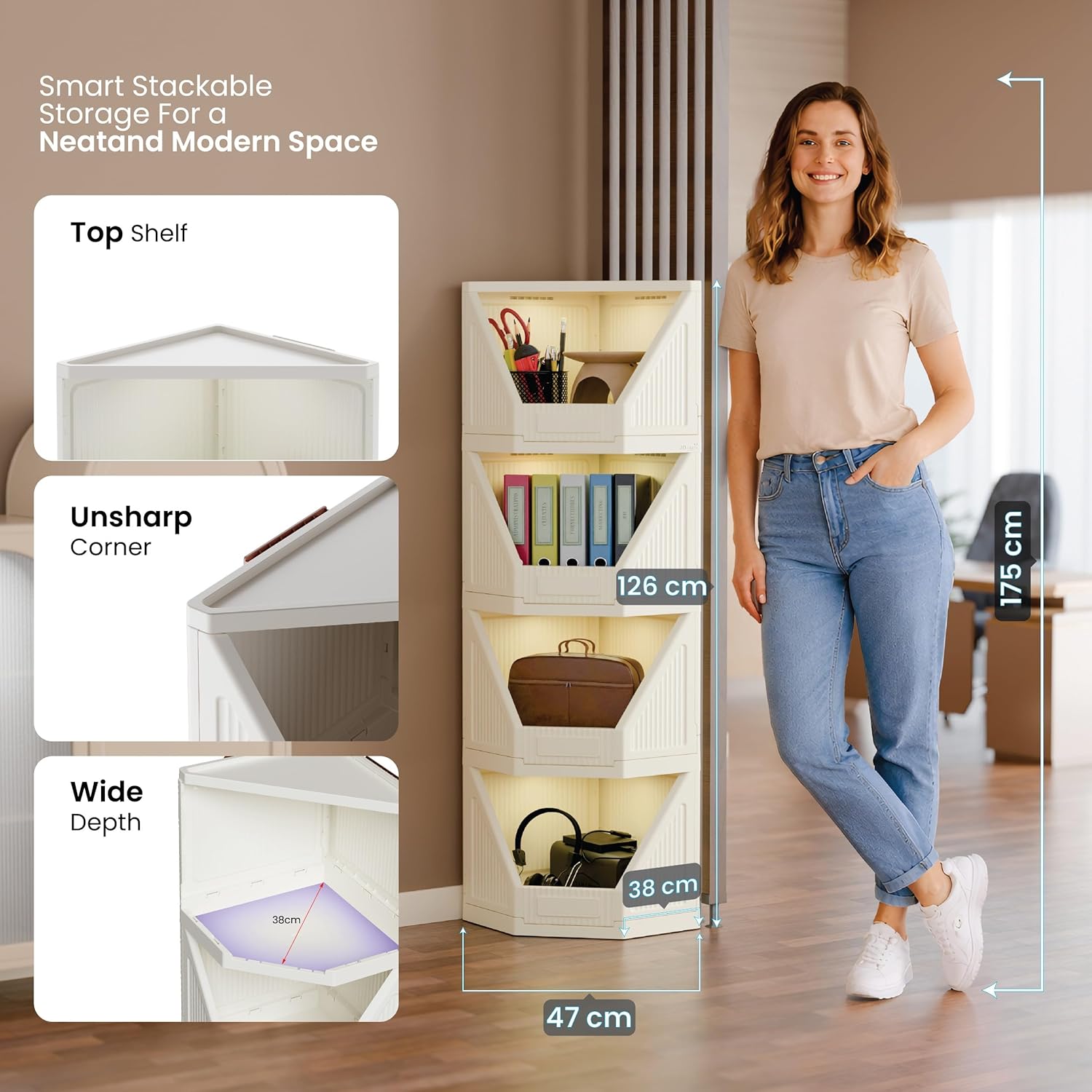 Foldable Corner Storage Cupboard