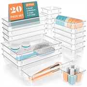 JD FRESH Polypropylene Set of 25 Drawer Organiser/Unbreakable Drawer Organizers/Dressing Table Organizer/Multi-Purpose Storage Boxes/Drawer Divider Tray for Kitchen/Bedroom/Office - (Purple)