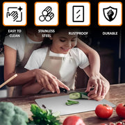 JD FRESH 304 Stainless Steel Medium Chopping Board/Home Use Cutting Board/Non Slip/Chopping Board for Kitchen/Vegetable Cutting Board/Kitchen Cutting Boards/Vegetable Cutter Steel (31 x 21 cm)