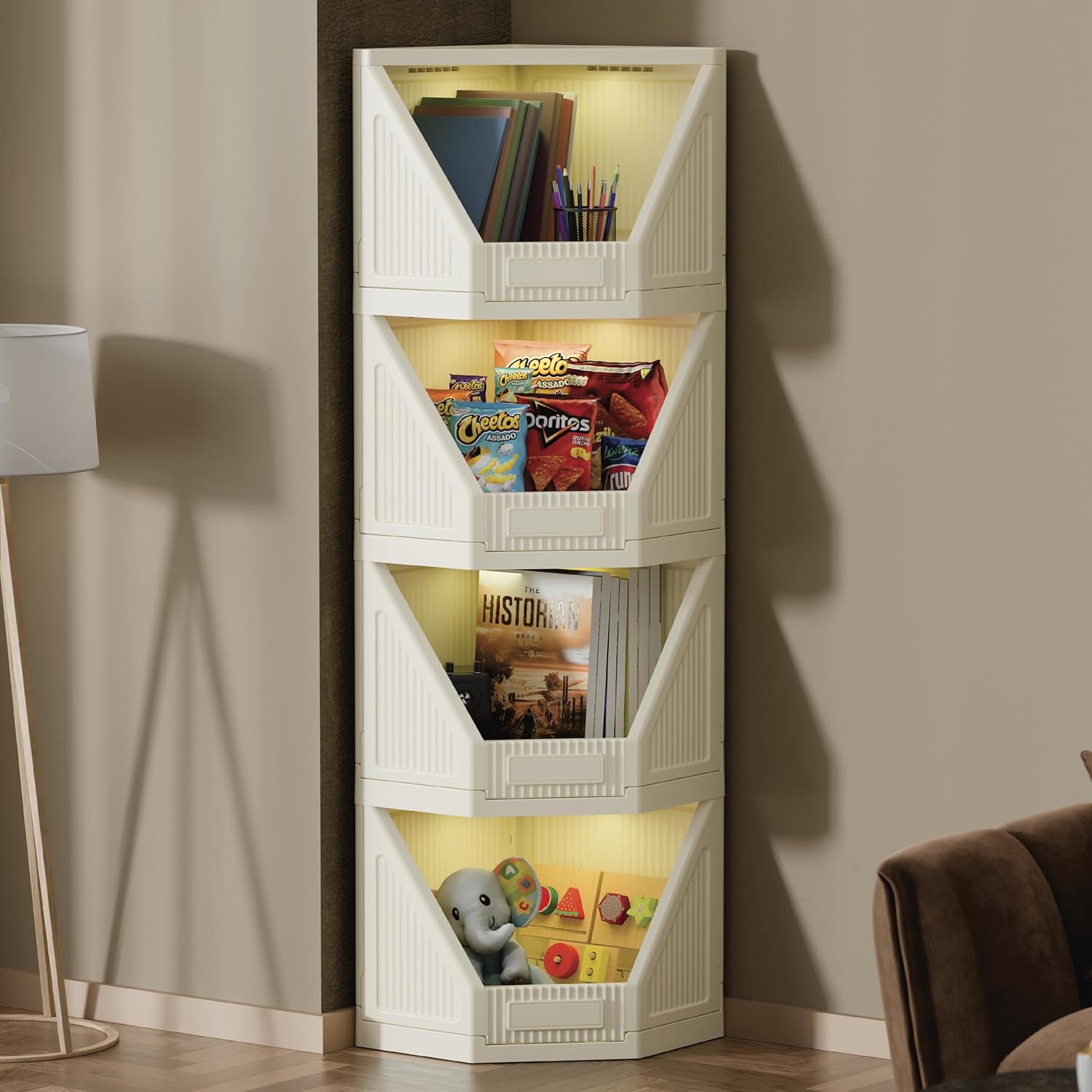 Foldable Corner Storage Cupboard