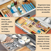 JD FRESH Polypropylene Set of 25 Drawer Organiser/Unbreakable Drawer Organizers/Dressing Table Organizer/Multi-Purpose Storage Boxes/Drawer Divider Tray for Kitchen/Bedroom/Office - (Black)