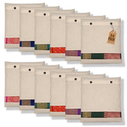 JD FRESH 12 Pcs Saree Covers For Storage/Cotton Storage Bags For Clothes/Multi-Purpose Lehenga Storage Bag/Clothes Covers For Dresses/Sarees/Lehengas (14X16 Inch, Brown),Clothing