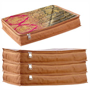 JD FRESH 12 Pcs Non Woven Saree Covers For Storage/Saree Bags with Zip/Multi Purpose Lehenga Storage Bag/Clothes Covers for Dresses/Sarees/Lehengas (16.5x13x3 Inch)