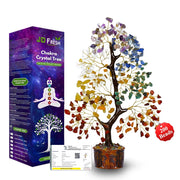 JD FRESH 200 Beds 7 Chakras Crystal Tree/Gemstone Feng Shui Tree for Good Luck/Positive Energy and Meditation Spiritual for Good Luck/Handmade Showpiece for Home Décor/Living Room/Office and Gifting