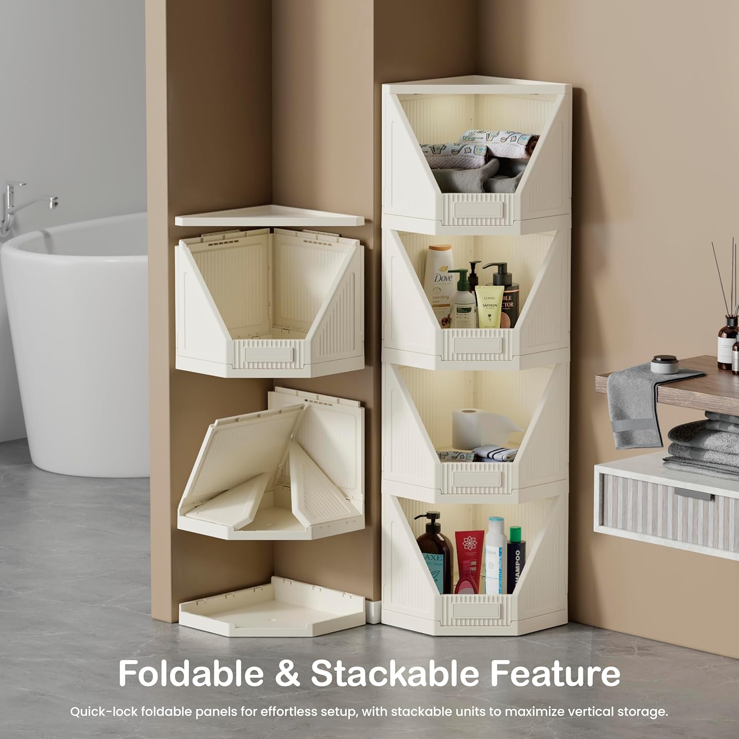 Foldable Corner Storage Cupboard