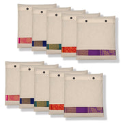 JD FRESH 12 Pcs Saree Covers For Storage/Cotton Storage Bags For Clothes/Multi-Purpose Lehenga Storage Bag/Clothes Covers For Dresses/Sarees/Lehengas (14X16 Inch, Brown),Clothing
