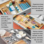 JD FRESH Polypropylene Set of 25 Drawer Organiser/Unbreakable Drawer Organizers/Dressing Table Organizer/Multi-Purpose Storage Boxes/Drawer Divider Tray for Kitchen/Bedroom/Office - (Purple)