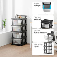 Homifly Plastic Drawer Organizer with Wheels/Modular Drawer Storage for Clothes/Toys Organizer for Kids Room
