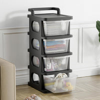 Homifly Plastic Drawer Organizer with Wheels/Modular Drawer Storage for Clothes/Toys Organizer for Kids Room