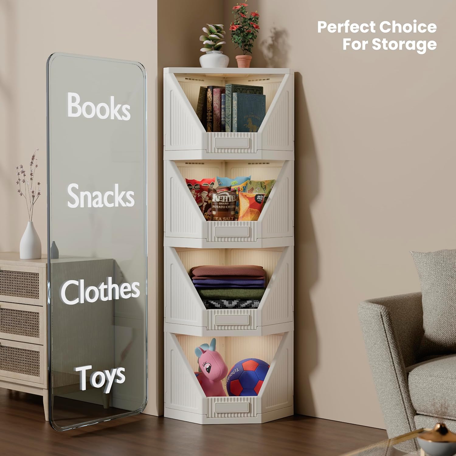 Foldable Corner Storage Cupboard