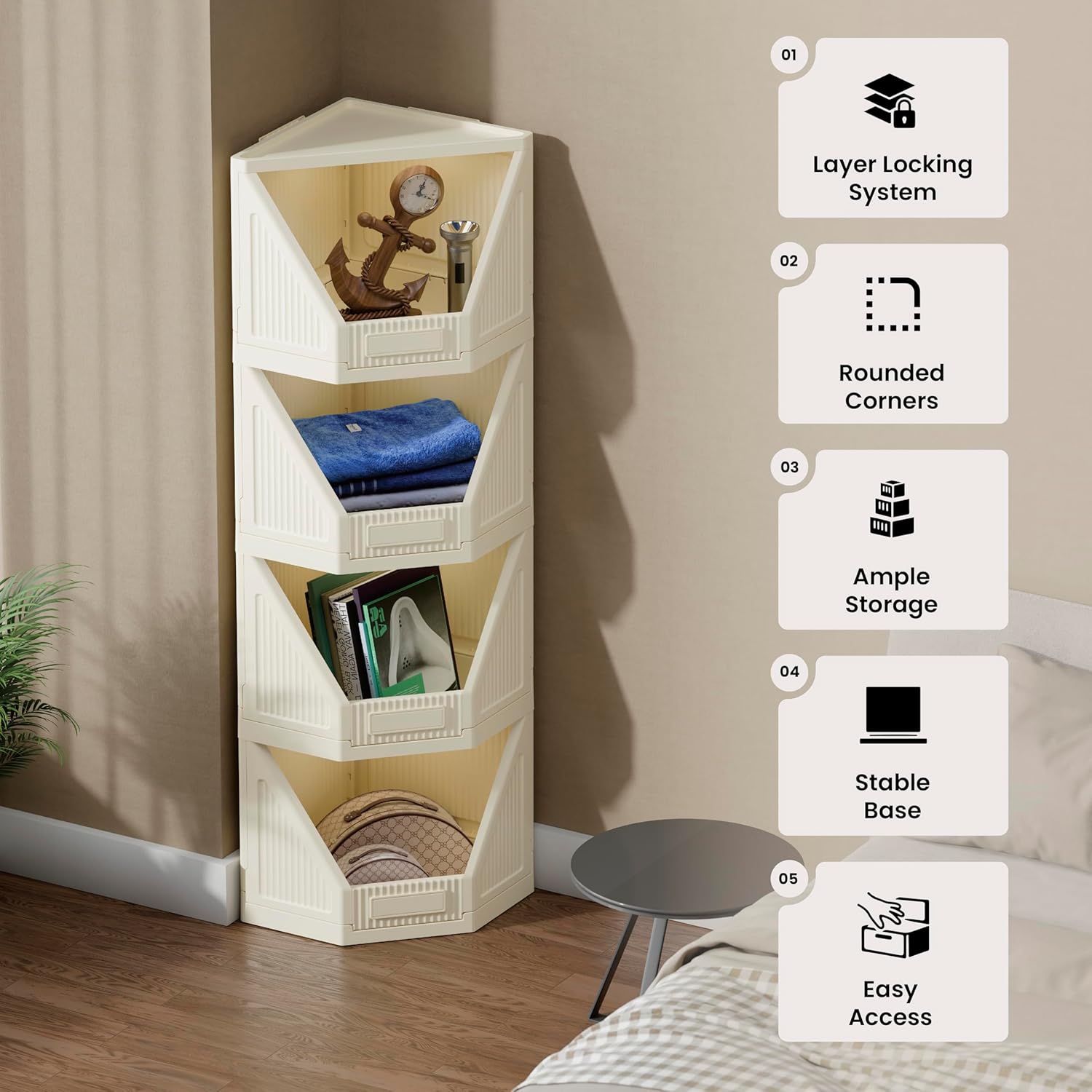 Foldable Corner Storage Cupboard