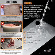 JD FRESH 304 Stainless Steel Medium Chopping Board/Home Use Cutting Board/Non Slip/Chopping Board for Kitchen/Vegetable Cutting Board/Kitchen Cutting Boards/Vegetable Cutter Steel (31 x 21 cm)