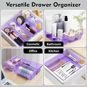 JD FRESH Polypropylene Set of 25 Drawer Organiser/Unbreakable Drawer Organizers/Dressing Table Organizer/Multi-Purpose Storage Boxes/Drawer Divider Tray for Kitchen/Bedroom/Office - (Purple)