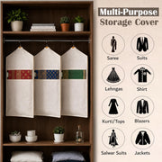 HOMIFLY Hanging Saree Bag/Cotton Clothes Bags for Storage/Hanging Cotton Saree Covers/Saree Stoarge Covers with Zip