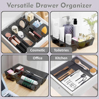 Polypropylene Set of 10 Drawer Organiser - Black