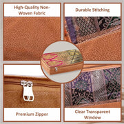 JD FRESH 12 Pcs Non Woven Saree Covers For Storage/Saree Bags with Zip/Multi Purpose Lehenga Storage Bag/Clothes Covers for Dresses/Sarees/Lehengas (16.5x13x3 Inch)