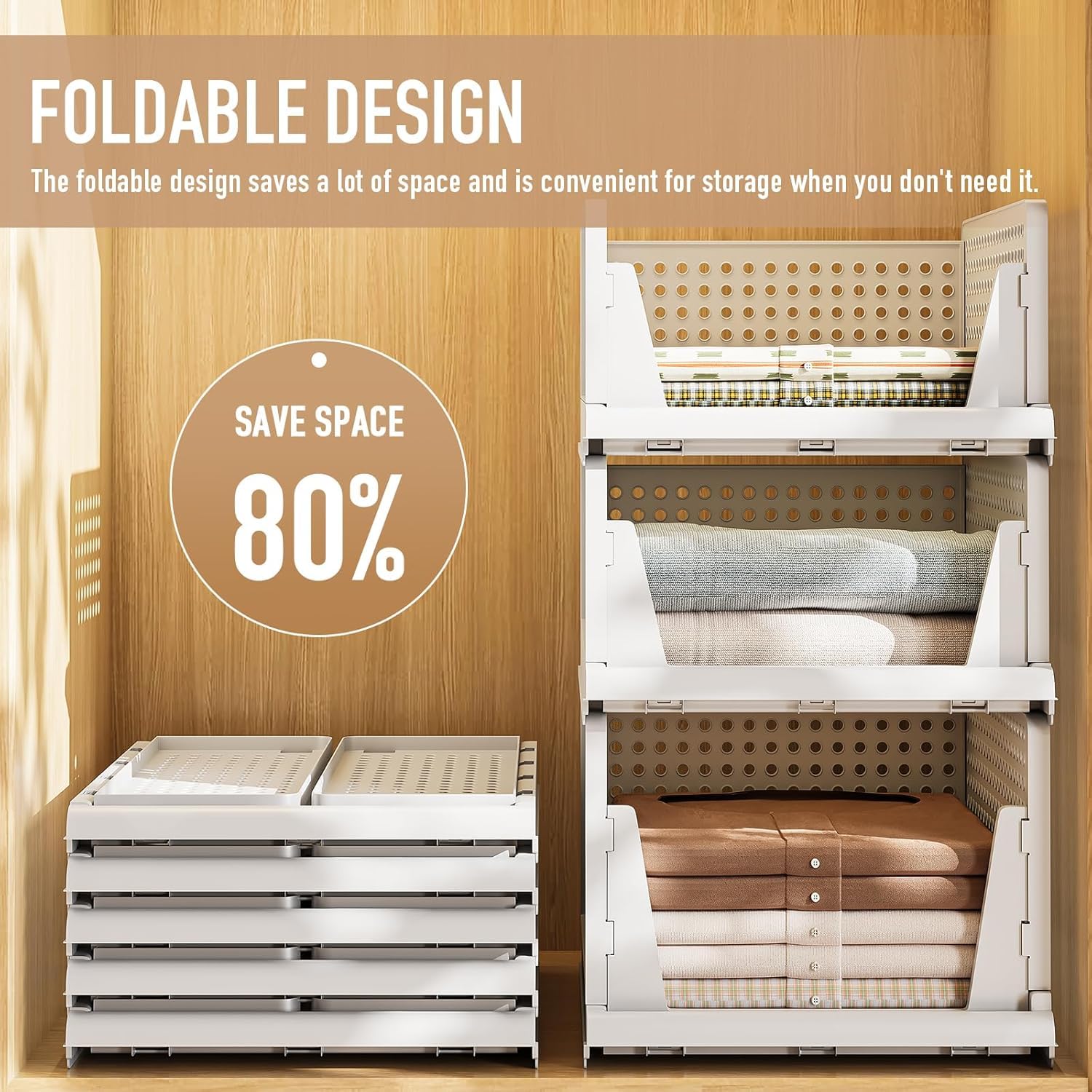 Stackable Wardrobe Storage Organizer For Cloth Storage