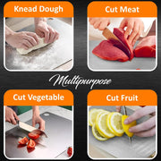 JD FRESH 304 Stainless Steel Medium Chopping Board/Home Use Cutting Board/Non Slip/Chopping Board for Kitchen/Vegetable Cutting Board/Kitchen Cutting Boards/Vegetable Cutter Steel (31 x 21 cm)