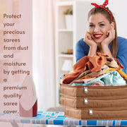 JD FRESH 12 Pcs Non Woven Saree Covers For Storage/Saree Bags with Zip/Multi Purpose Lehenga Storage Bag/Clothes Covers for Dresses/Sarees/Lehengas (16.5x13x3 Inch)