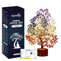 Homifly 7 Chakra Crystal Tree, Showpiece Good Luck and Positive Energy Multicolor