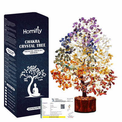 7 Chakra Crystal Tree, Showpiece Good Luck and Positive Energy Multicolor