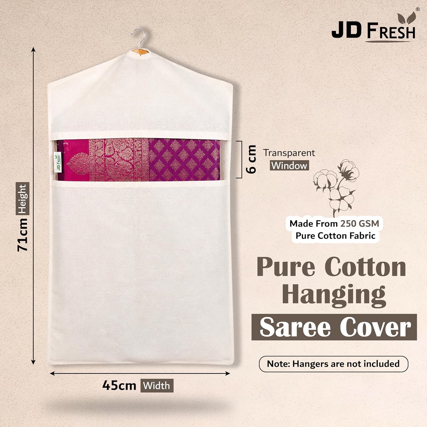 Hanging Cotton Saree Covers With Zip