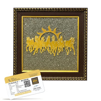 Homifly Original Certified Pyrite Stone Frame with Vaastu|Wooden Photo Frame|Vaastu Wealth Symbol for Money, Wealth, Protection