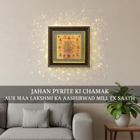 Original Certified Pyrite Stone Frame with Ashta Lakshmi Yantra Frame
