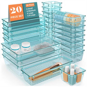JD FRESH Polypropylene Set of 25 Drawer Organiser/Unbreakable Drawer Organizers/Dressing Table Organizer/Multi-Purpose Storage Boxes/Drawer Divider Tray for Kitchen/Bedroom/Office - (Purple)