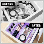 JD FRESH Polypropylene Set of 25 Drawer Organiser/Unbreakable Drawer Organizers/Dressing Table Organizer/Multi-Purpose Storage Boxes/Drawer Divider Tray for Kitchen/Bedroom/Office - (Purple)