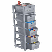 HOMIFLY 6-Tier Plastic Storage Cabinet Organizer for Home, Office, Hospital, School & Toy Organizer (GREY)