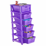 HOMIFLY 6-Tier Plastic Storage Cabinet Organizer for Home, Office, Hospital, School & Toy Organizer (PURPLE)