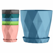 Set of 5 Plastic Flower Pots for Home & Garden (Diamond)