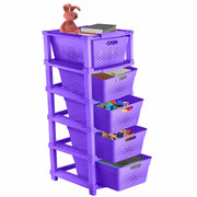 HOMIFLY 5-Tier Plastic Storage Cabinet Organizer for Home, Office, Hospital, School & Toy Organizer (PURPLE)