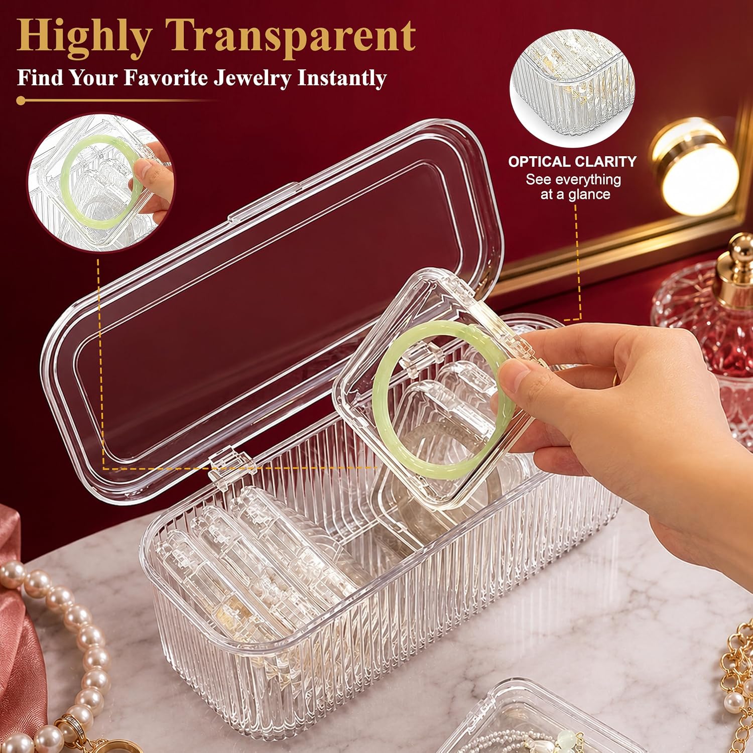 Acrylic Jewellery Organizer Box Set