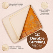 JD FRESH 6 Pcs Cotton Saree Covers/Storage Bags with Zip Cover/Space Saving Bag with Transparent Window/Wardrobe & Cupboard Organizer for Clothes/Bedsheets/Lehengas (16 x 13 x 3 Inch/Off White)