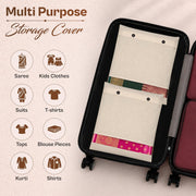 JD FRESH 12 Pcs Saree Covers For Storage/Cotton Storage Bags For Clothes/Multi-Purpose Lehenga Storage Bag/Clothes Covers For Dresses/Sarees/Lehengas (14X16 Inch, Brown),Clothing