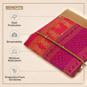 JD FRESH 12 Pcs Large Non Woven Saree Covers For Storage/Saree Bags with Zip/Multi-Purpose Lehenga Storage Bag/Clothes Covers for Dresses/Sarees/Lehengas (14x17 Inch)