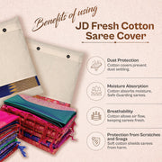 JD FRESH 12 Pcs Saree Covers For Storage/Cotton Storage Bags For Clothes/Multi-Purpose Lehenga Storage Bag/Clothes Covers For Dresses/Sarees/Lehengas (14X16 Inch, Brown),Clothing