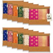 JD FRESH 12 Pcs Large Non Woven Saree Covers For Storage/Saree Bags with Zip/Multi-Purpose Lehenga Storage Bag/Clothes Covers for Dresses/Sarees/Lehengas (14x17 Inch)