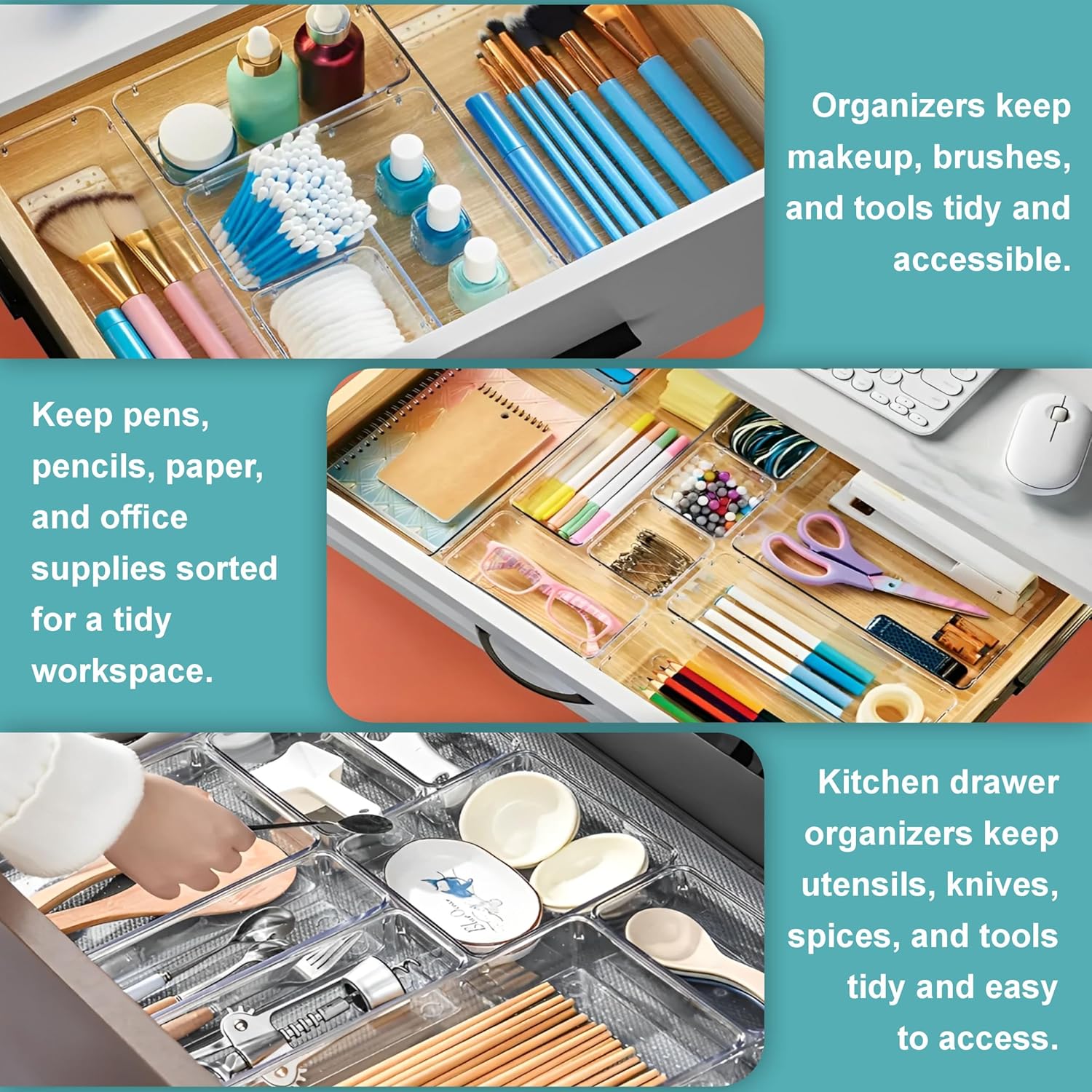 Multipurpose Drawer Organizer (Set of 20)
