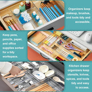 JD FRESH Polypropylene Set of 20 Drawer Organiser/Unbreakable Drawer Organizers/Dressing Table Organizer/Multi-Purpose Storage Boxes/Drawer Divider Tray for Kitchen/Bedroom/Office - (Transparent)