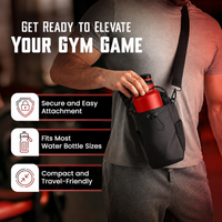 Magnetic Gym Bag/Unisex Crossbody Sports Bag with Water Bottle Holder/Adjustable Strap-Black