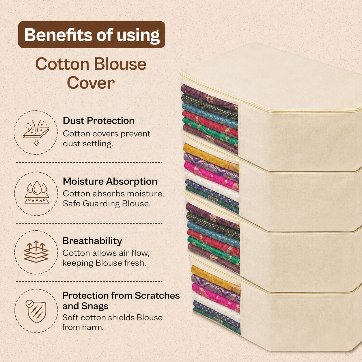 Canvas Cotton Blouse Organizer for Wardrobe