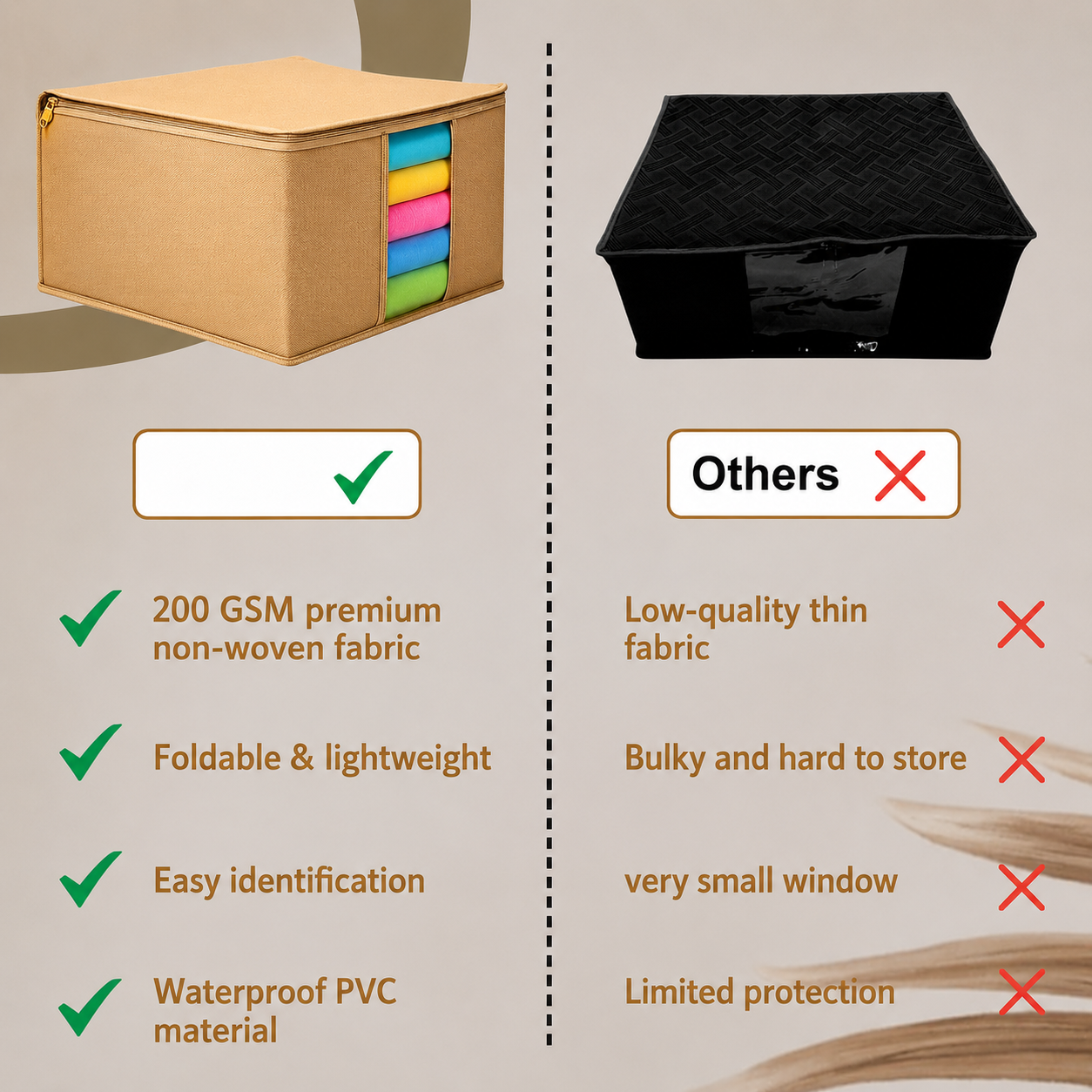 Non Woven Saree Covers/Storage Bags with Zip Cover