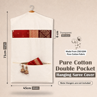Double Pocket Hanging Saree Bag/Cotton Clothes Bags for Storage